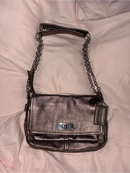 Coach Handbags - RARE Vintage Authentic Coach Chelsea Flap Crossbody | Gunmetal Metallic 17808